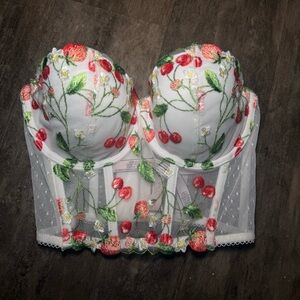 NWT Victoria's Secret Strawberry Cherry Bustier Bra Dream Angels